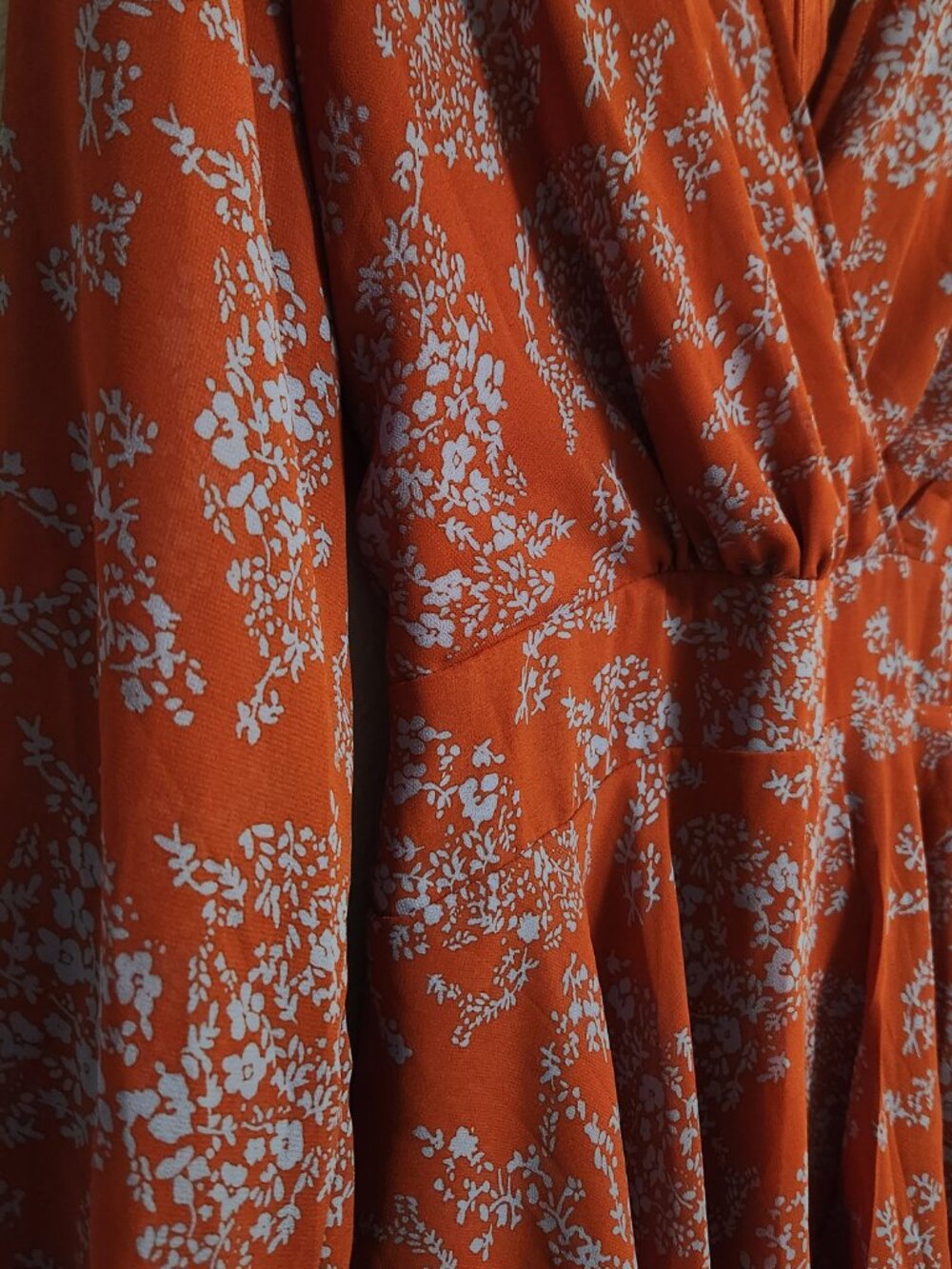 Floral Boho Tie Tiered Long Sleeved Flowy Flattering Dress XL - Picture 4 of 6